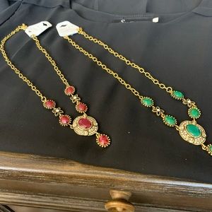 Red and Green stone necklaces.  Two for one low price.